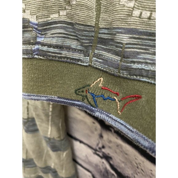 Greg Norman 3 Button Polo Shirt, M Pre-owned, Unique Pattern, 100% Cotton - Picture 7 of 8